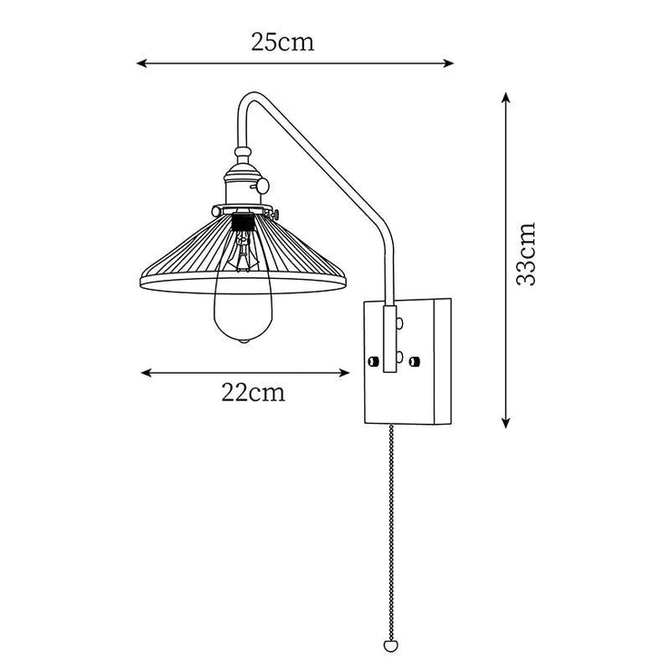Wall Light Retro Plug In with Brass, Walnut French Elegance