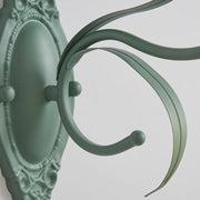 Wall Lamp Vintage Floral Glass Shade for Bedroom and Living Room