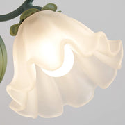 Wall Lamp Vintage Floral Glass Shade for Bedroom and Living Room