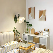 Wall Lamp Vintage Floral Glass Shade for Bedroom and Living Room