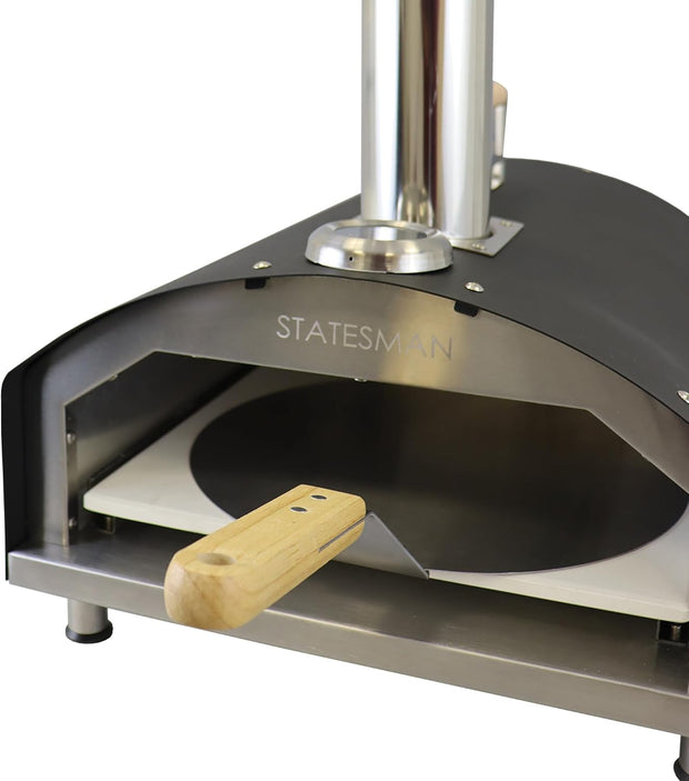 Wood Pizza Oven, 13 Inch, Chimney, Stainless Steel