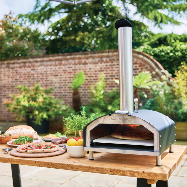 Wood Pizza Oven, 13 Inch, Chimney, Stainless Steel