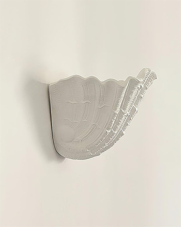 Wall Lamp Shell Plaster Handcrafted Seashell Shape Artistic