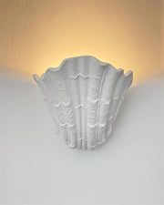 Wall Lamp Shell Plaster Handcrafted Seashell Shape Artistic