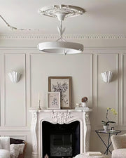 Wall Lamp Shell Plaster Handcrafted Seashell Shape Artistic