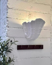 Wall Lamp Shell Plaster Handcrafted Seashell Shape Artistic
