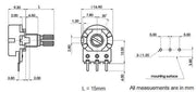 2K 16mm Linear Splined Potentiometer
