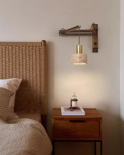 Wall Lamp with Travertine Cylinder Shade for Minimalist Ambiance