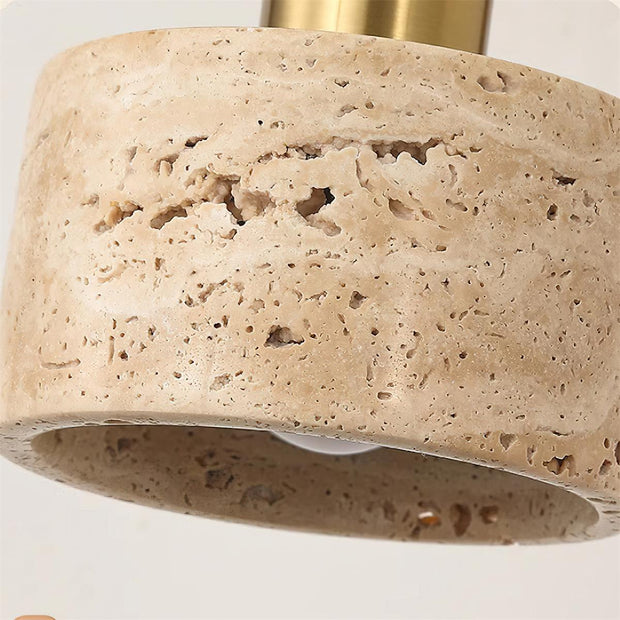 Wall Lamp with Travertine Cylinder Shade for Minimalist Ambiance
