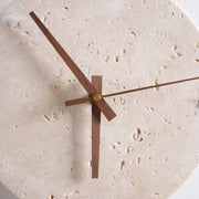 Wall Lamp Travertine Clock with Modern Minimalist Style Natural