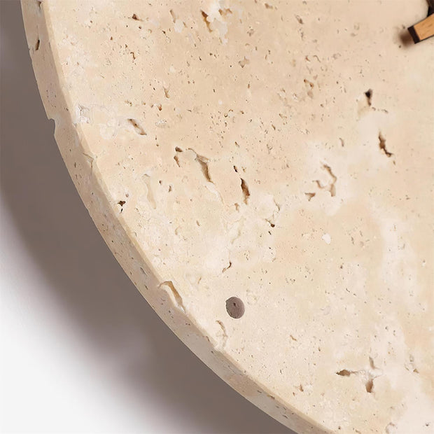 Wall Lamp Travertine Clock with Modern Minimalist Style Natural