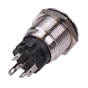 White 19mm Latching Anti Vandal Push Button Switch SPDT 12V NO/NC