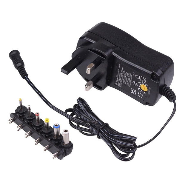 2.25A Variable Voltage 3-12V Plugtop Power Supply 3-Pin UK 27W