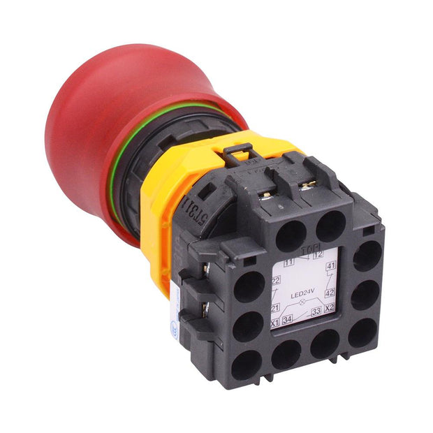 XW1E-LV4TG13Q4MFR 24V illuminated 22mm Emergency Stop Switch 1NO-3NC IDEC