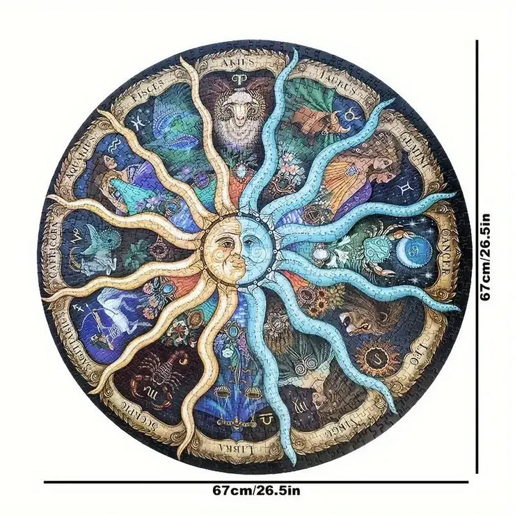 1000‑Piece Round Astrology Puzzle – Star Sign Magic