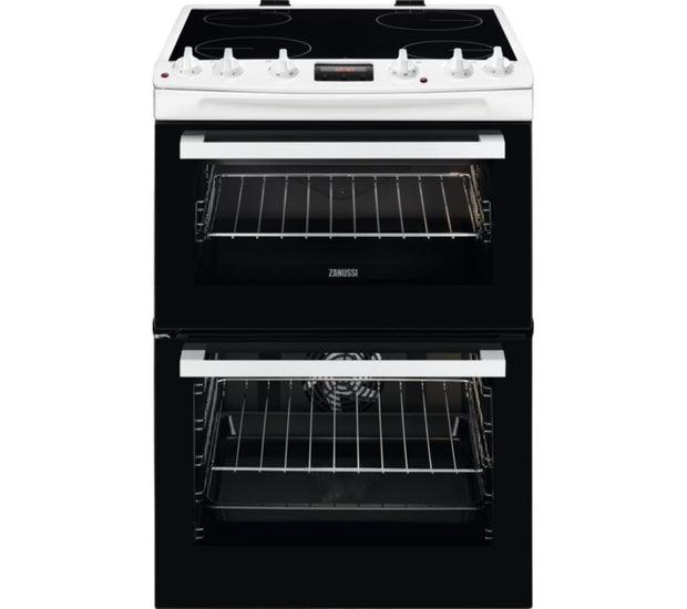 Zanussi ZCV66250WA 60cm Electric Cooker with Ceramic Hob in White REFURBISHED