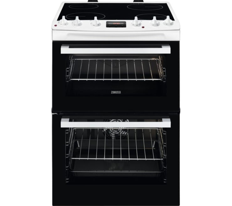 Zanussi ZCV66250WA 60cm Electric Cooker with Ceramic Hob in White REFURBISHED