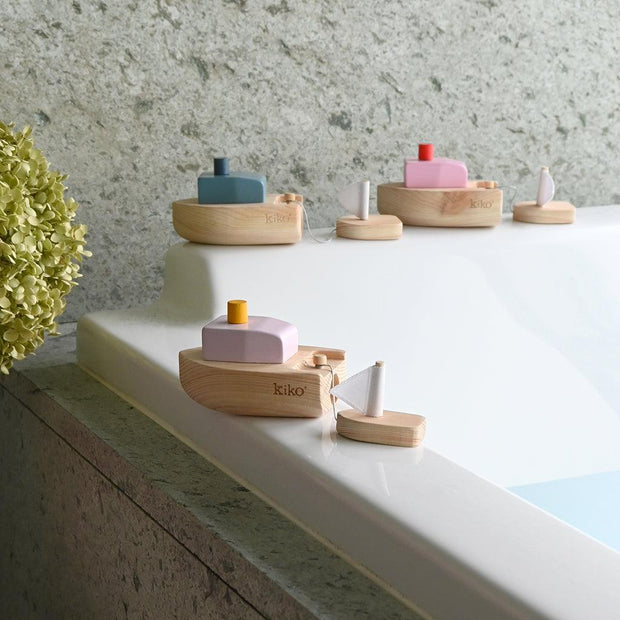 Wooden Wind Up Boat for Tiny Hands